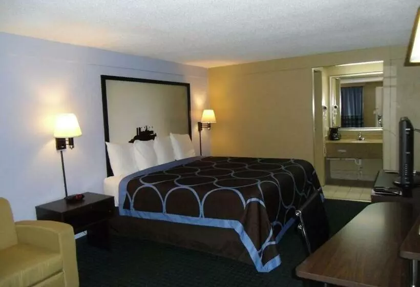 キングサイズベッドのスタンダードルーム, Super 8 By Wyndham Lantana West Palm Beach