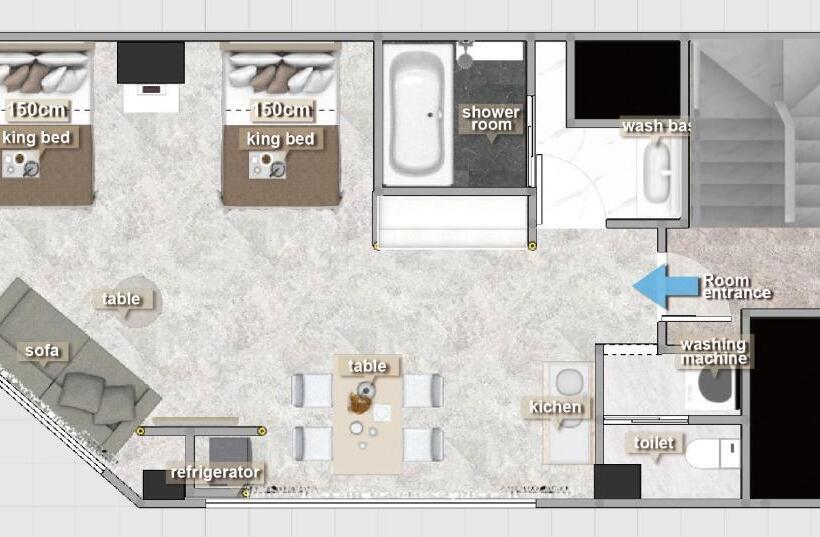 Camera Quadrupla Deluxe, Senlax Inn Osaka
