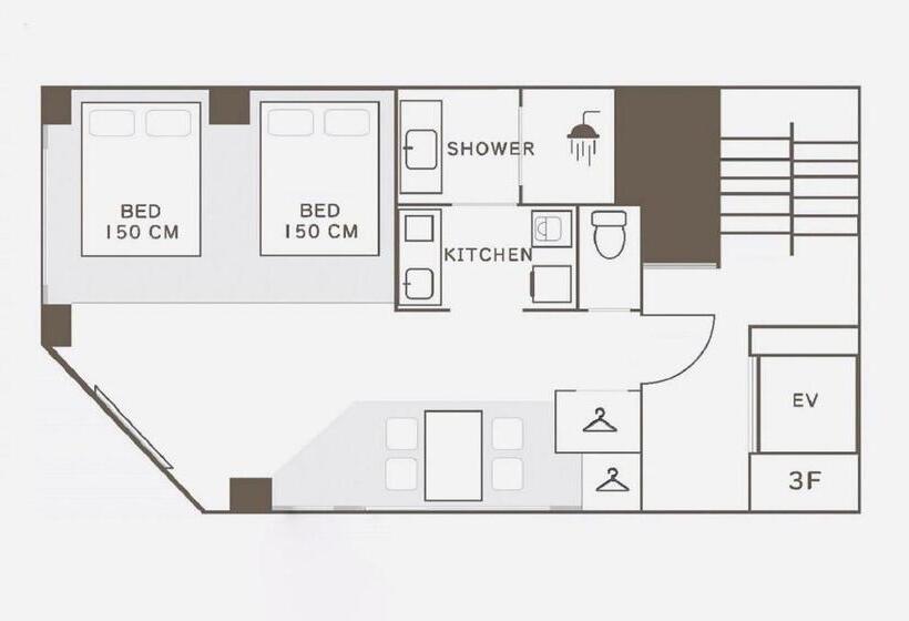 Camera Quadrupla Standard, Senlax Inn Osaka