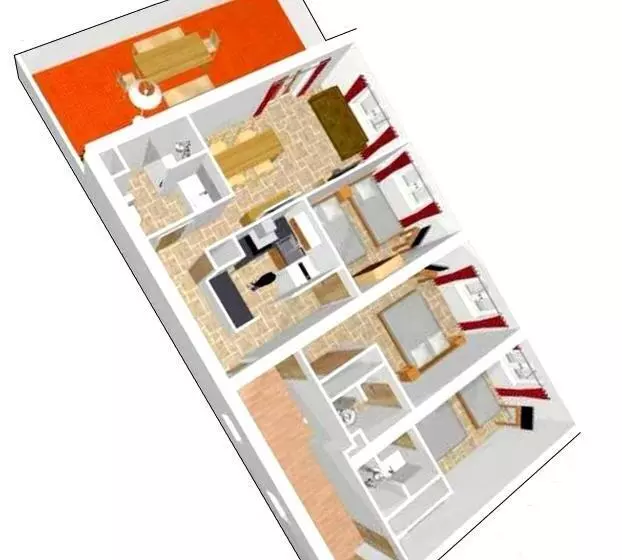 ３ベッドルームアパートメント, Apart Hôtel Les 4 Sources