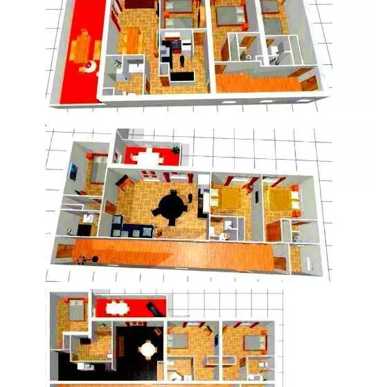 ３ベッドルームアパートメント, Apart Hôtel Les 4 Sources