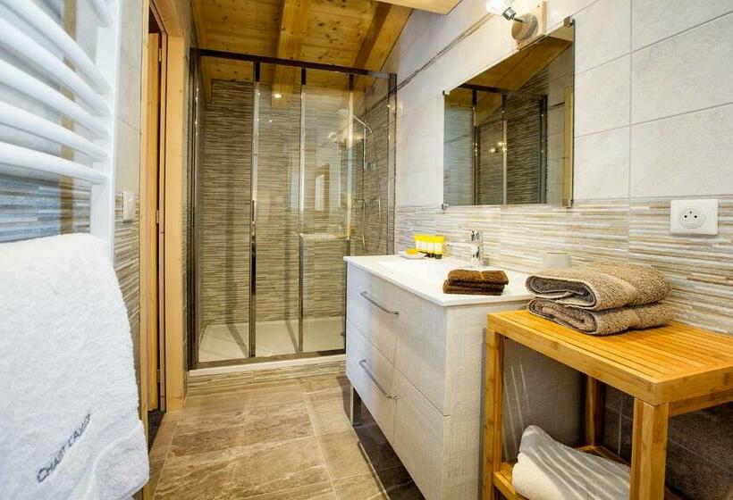 غرفة ديلوكس مزودة بشرفة, Chalet L’aiglon