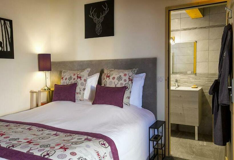 غرفة ديلوكس مزودة بشرفة, Chalet L’aiglon