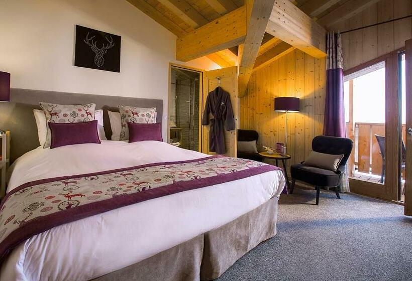 غرفة ديلوكس مزودة بشرفة, Chalet L’aiglon