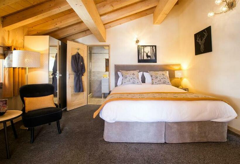 غرفة ديلوكس مزودة بشرفة, Chalet L’aiglon