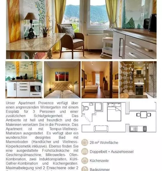 景色の見える一ベッドルームアパートメント, Park Villa Zentral Am Mittelrhein   Zimmer & Apartments