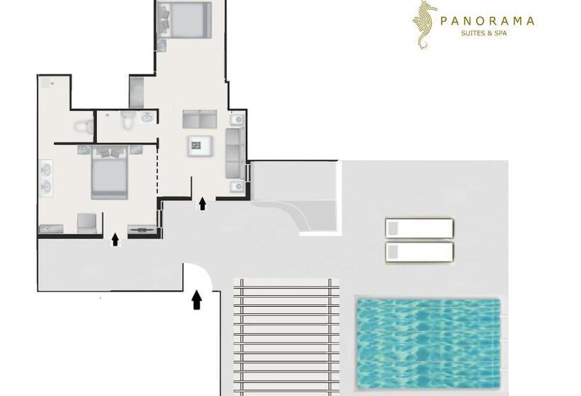 침실 2개 스위트, Panorama Suites & Spa   Adults Only