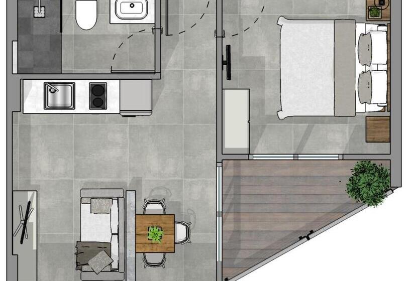 Huoneisto 1 Makuuhuone Parveke, Noon Village   Tower 2&3