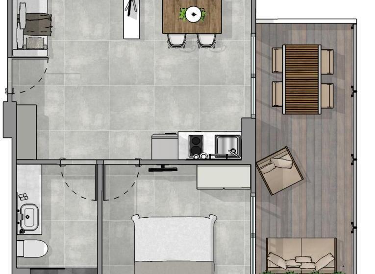 Huoneisto 1 Makuuhuone Terassi, Noon Village   Tower 2&3