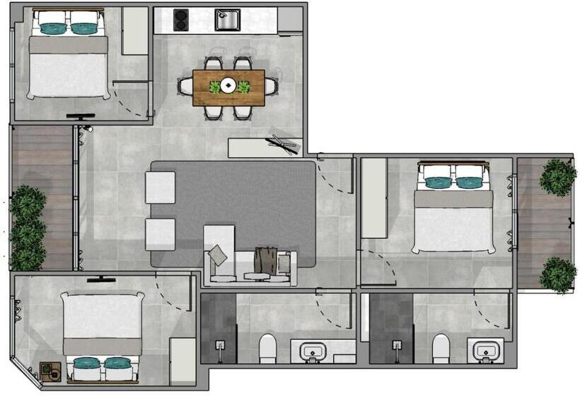 Huoneisto 3 Makuuhuonetta, Noon Village   Tower 2&3