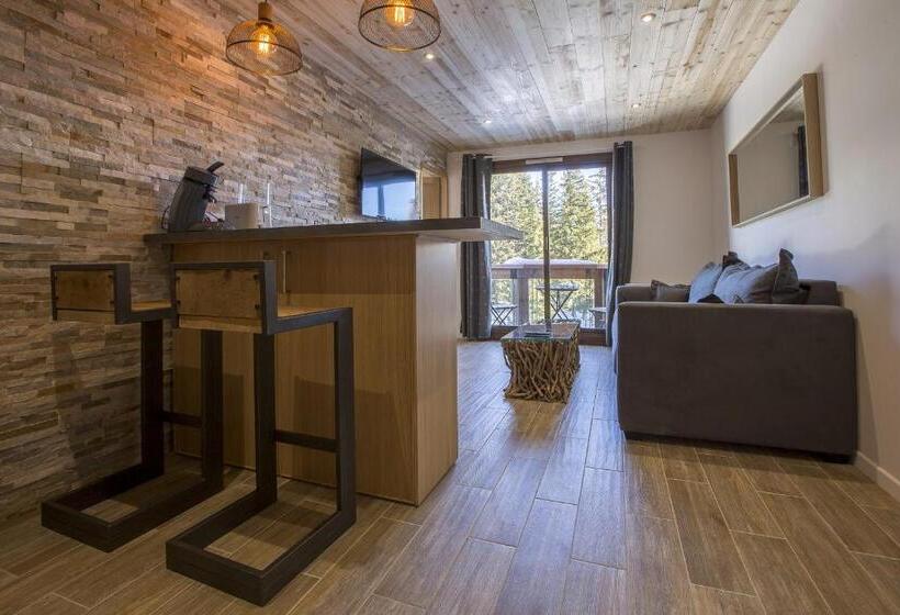 شقة غرفة نوم واحدة مزودة بشُرفة, Residence Le Domaine Du Jardin Alpin   Courchevel 1850