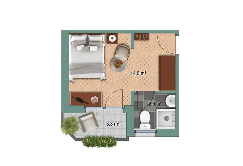 غرفة قياسية فردية, Resort La Ginabelle