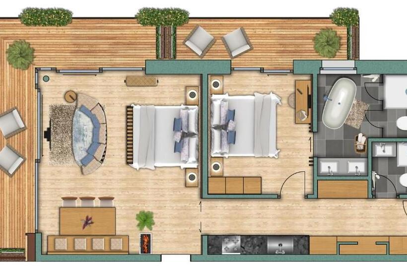 آپارتمان 1 خوابه با چشمانداز, Resort La Ginabelle