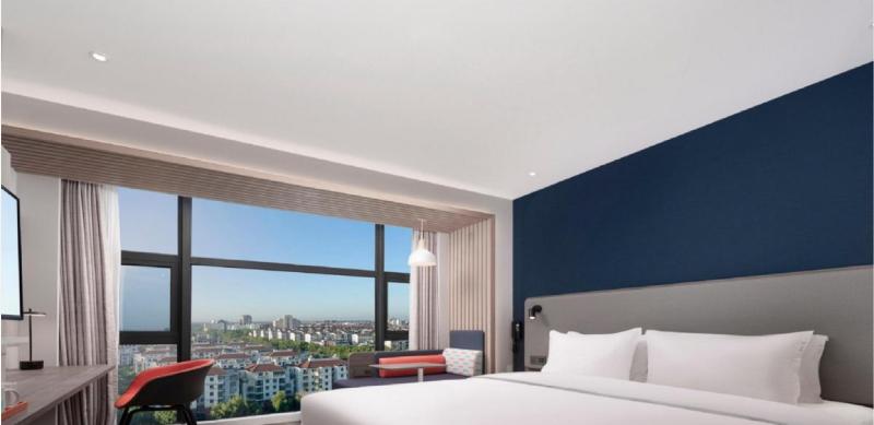 キングサイズベッドのスタンダードルーム, Hilton Suzhou Yinshan Lake
