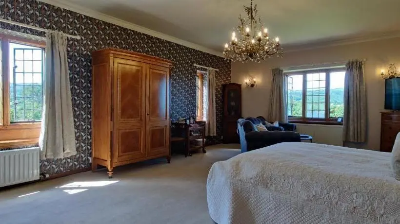 キングサイズベッドのスーペリアルーム, Luxury Bed And Breakfast At Bossington Hall In Exmoor, Somerset