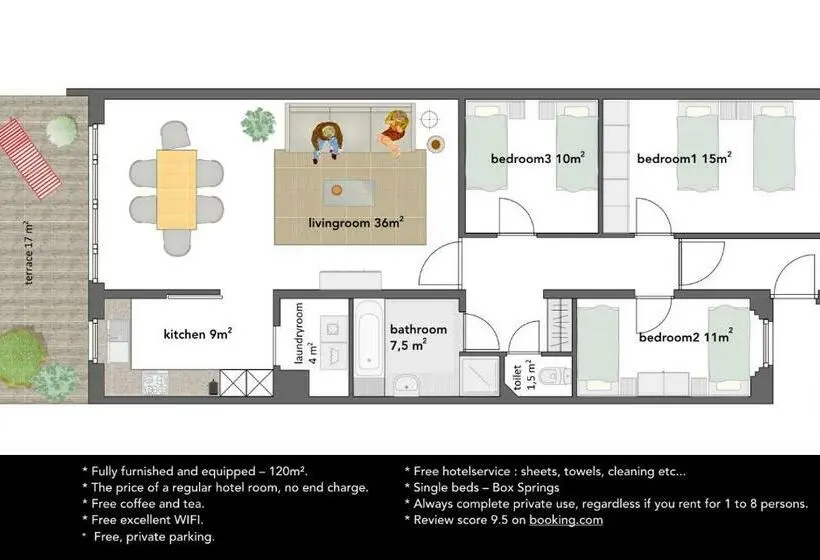 ３ベッドルームアパートメント, Apartments Belgium I