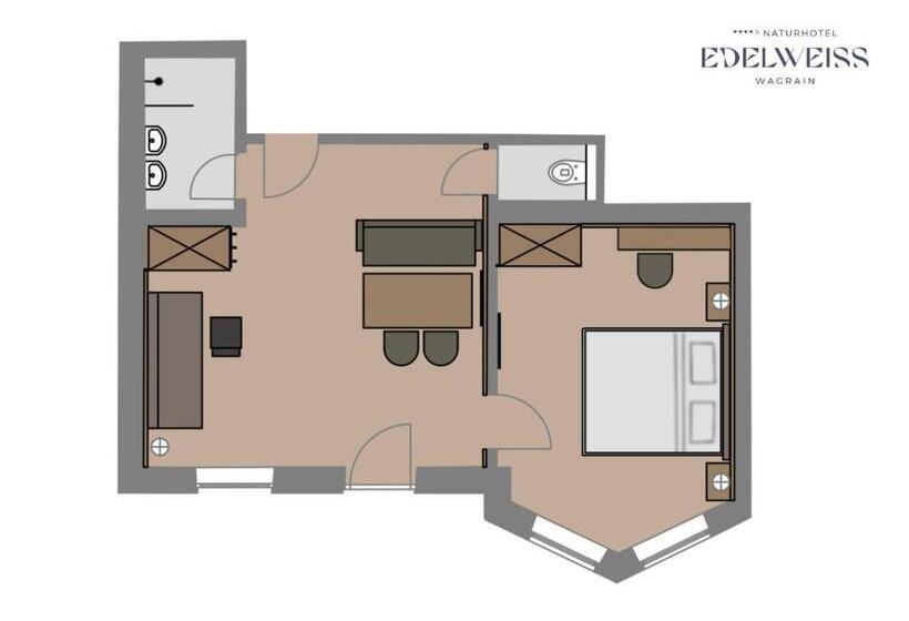 발코니가 있는 스위트, Naturhotel Edelweiss Wagrain