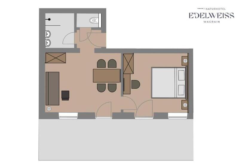 발코니가 있는 스위트, Naturhotel Edelweiss Wagrain