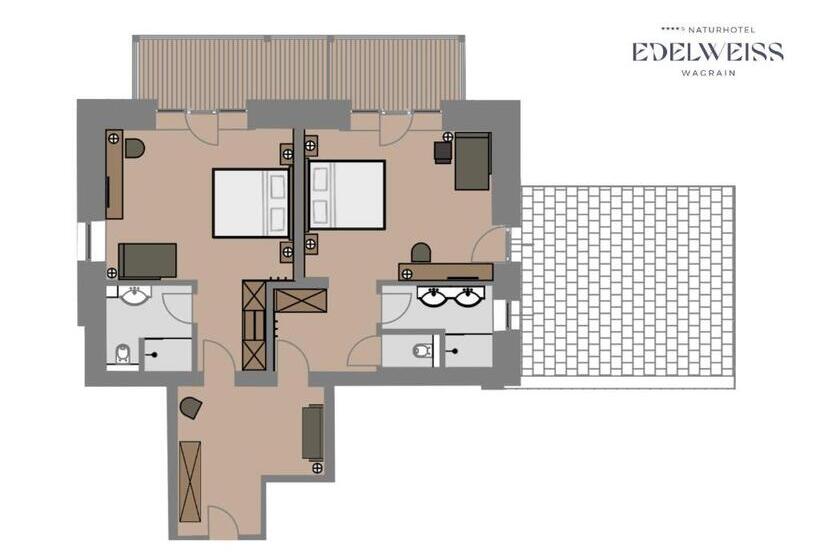 Люкс 2 Спальни, Naturhotel Edelweiss Wagrain