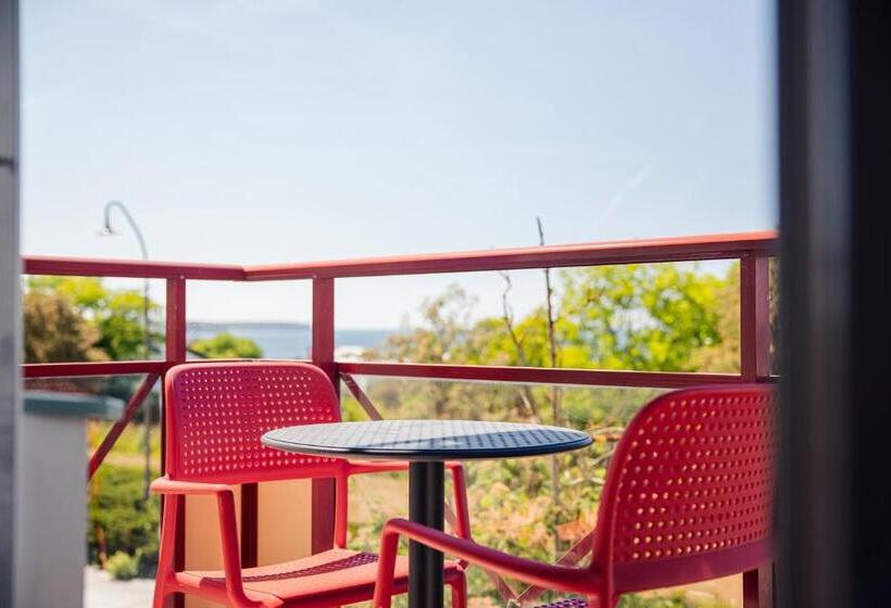 침실1개 아파트 발코니 바다 전망, Ravinstigen Visby Lägenhetshotell