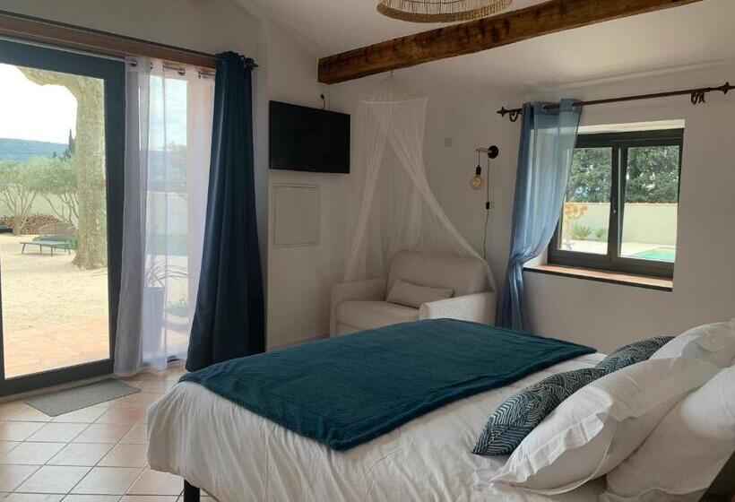 プールの見えるスタンダードトリプルルーム, Le Mas Andoli