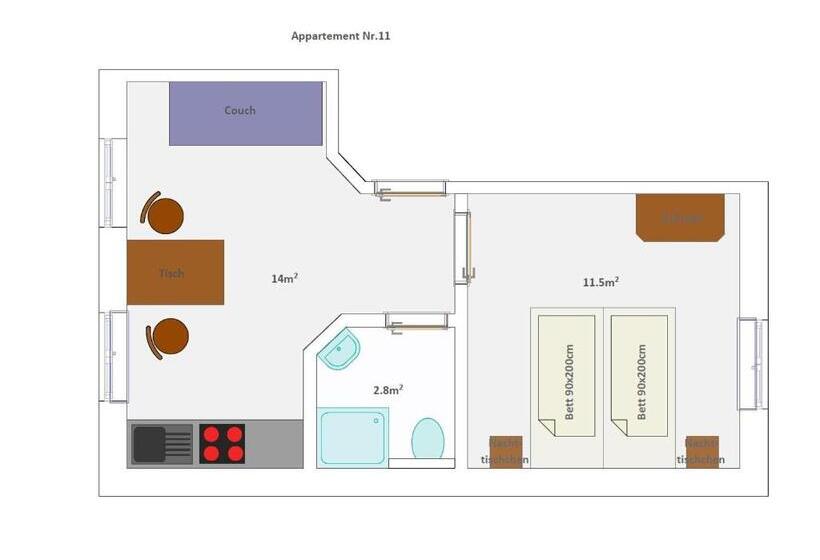 شقة غرفة واحدة مطلة على الحديقة, Schellenberger Hof