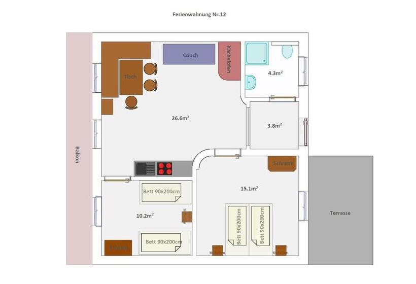 شقة غرفة نوم واحدة بالطابق الأرضى, Schellenberger Hof