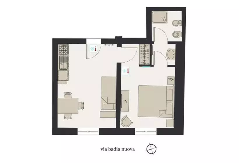 آپارتمان 1 خوابه, Badia Nuova Apart