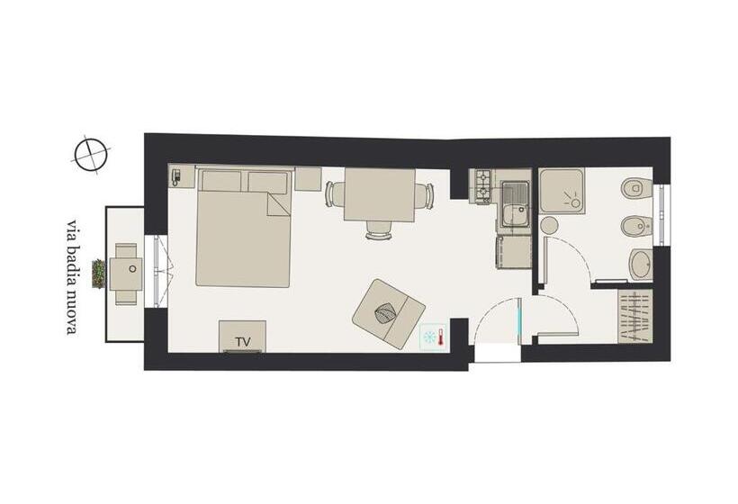 标准工作室带阳台, Badia Nuova Apart