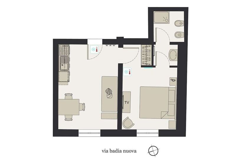 带1个卧室的公寓, Badia Nuova Apart