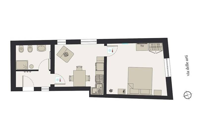 带1个卧室的公寓, Badia Nuova Apart