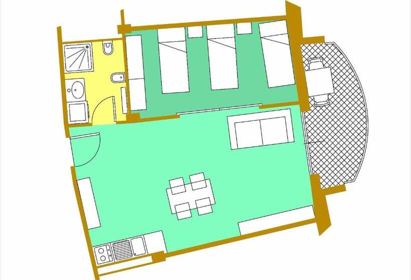 Апартаменты Deluxe 1 Спальня, Residence Venice