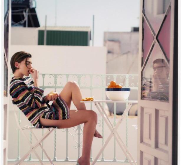 带阳台标准四人间, Hostal La Cruz 1872