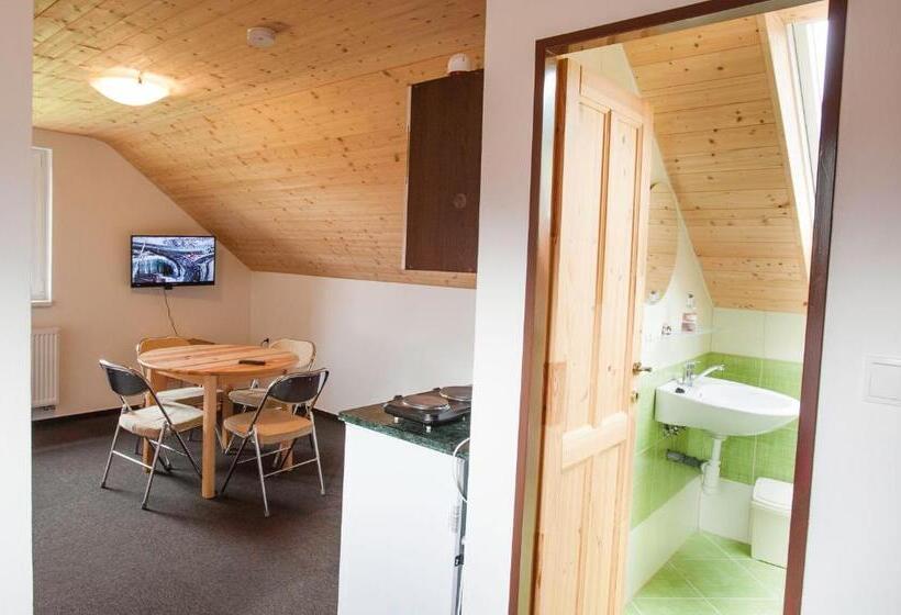 带大床的套房, Penzion A Apartmány Skipark Hraběšice