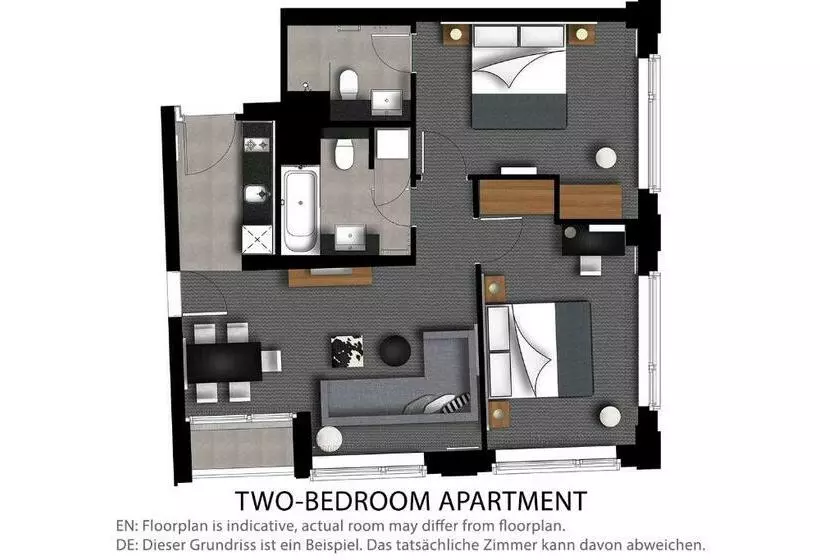 ２ベッドルームアパートメント, Adina Apartment Hotel Berlin Hackescher Markt