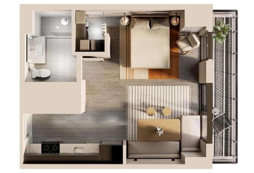 ビュー有りのスタンダードワンルーム, Flow Fort Lauderdale