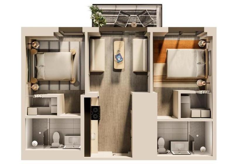 ２ベッドルームアパートメント, Flow Fort Lauderdale