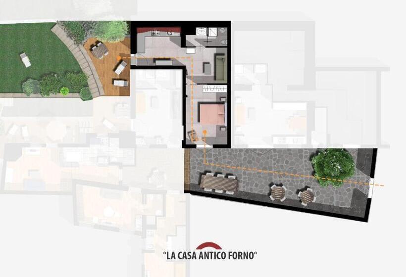 带1个卧室带花园景观的公寓, Baglio Antico Forno