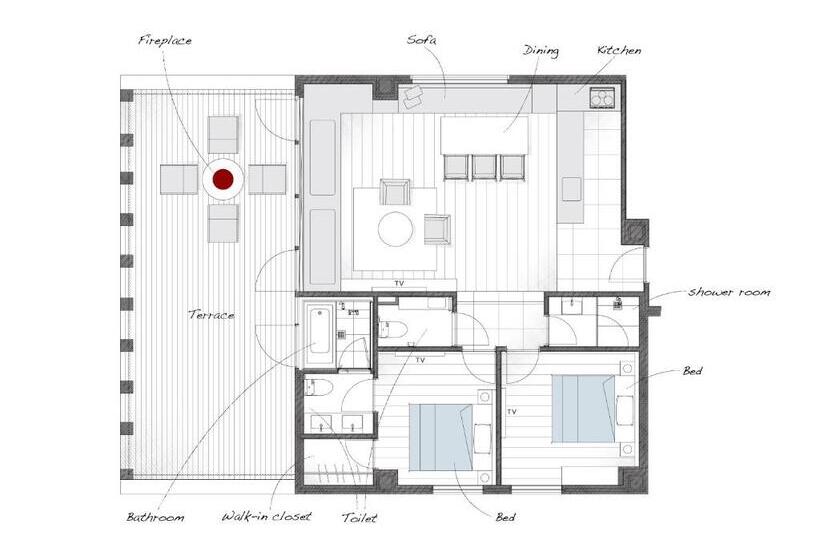جناح مزود بتراس, 41pieces Sapporo