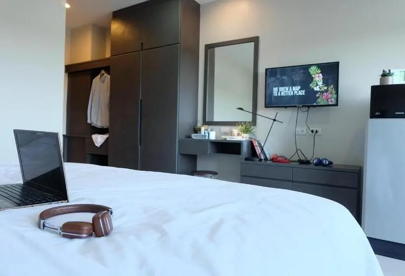 キングサイズベッドのデラックスルーム, Trio Residence Si Racha