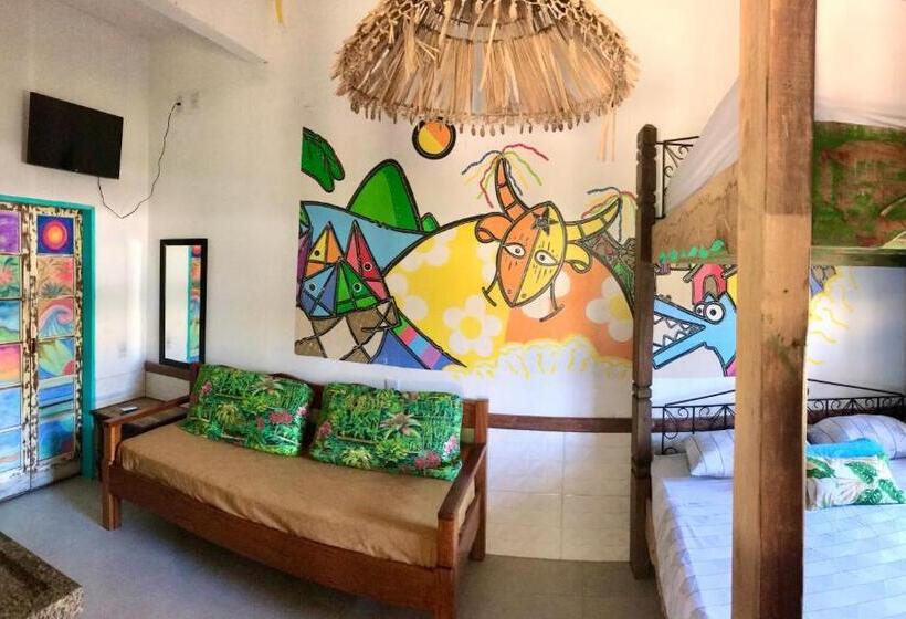 발코니가 있는 4인용 스탠다드 룸, Amarelo Hibisco