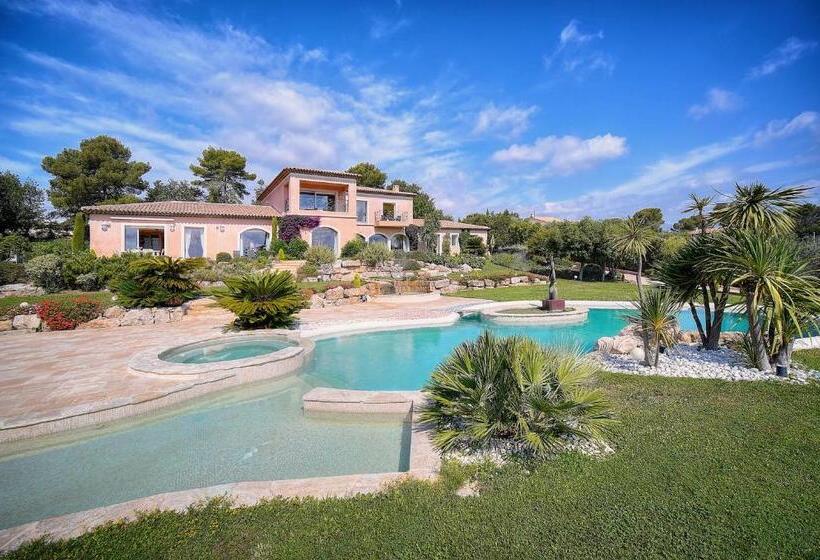 キングサイズベッドのスタンダードルーム, Havre De Paix 5 étoiles Prestige Jacuzzi, Hammam, Sauna, Piscine Chauffée Mougins Cannes Grasse