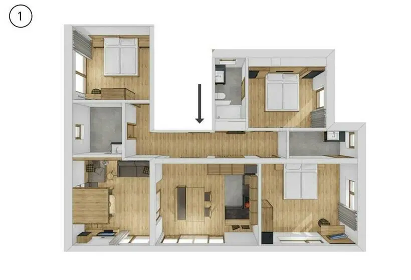 １ベッドルームのデラックスアパートメント, Appartement Förra