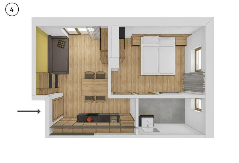 バルコニー付き１ベッドルームアパートメント, Appartement Förra
