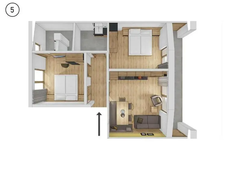 １ベッドルームペントハウスアパート, Appartement Förra