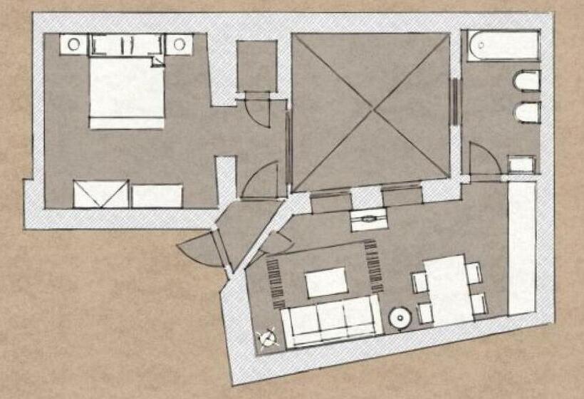 آپارتمان 1 خوابه, 6 Continents Apartments By Prague Residences