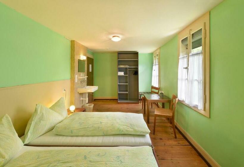 스탠다드 트리픔 룸 공동욕실, Budget Waldhotel Unspunnen