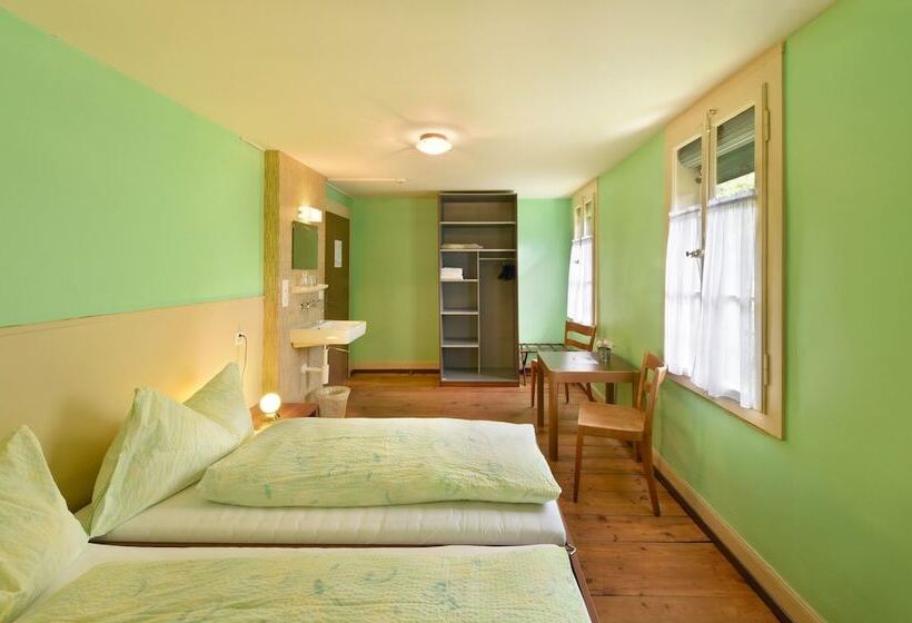 스탠다드 트리픔 룸 공동욕실, Budget Waldhotel Unspunnen