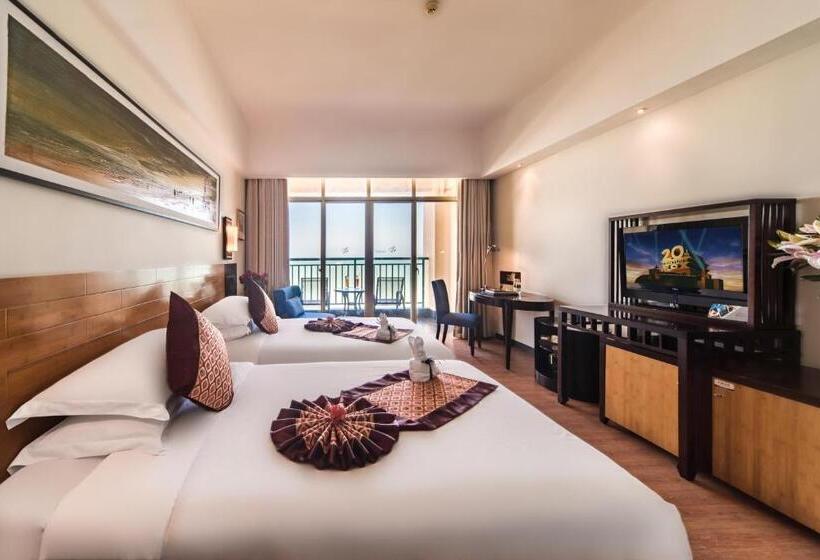 חדר דלוקס עם מרפסת נוף לים, Shengyi Holiday Villa