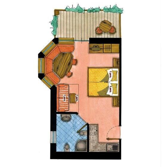 סטודיו סטנדרט עם מרפסת, Mair Am Hof